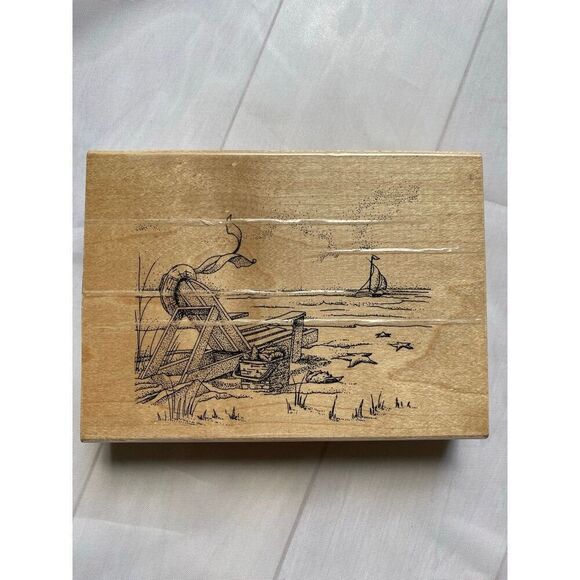 Rubber Cottage Ink stamp “Beach” - Picture 1 of 4